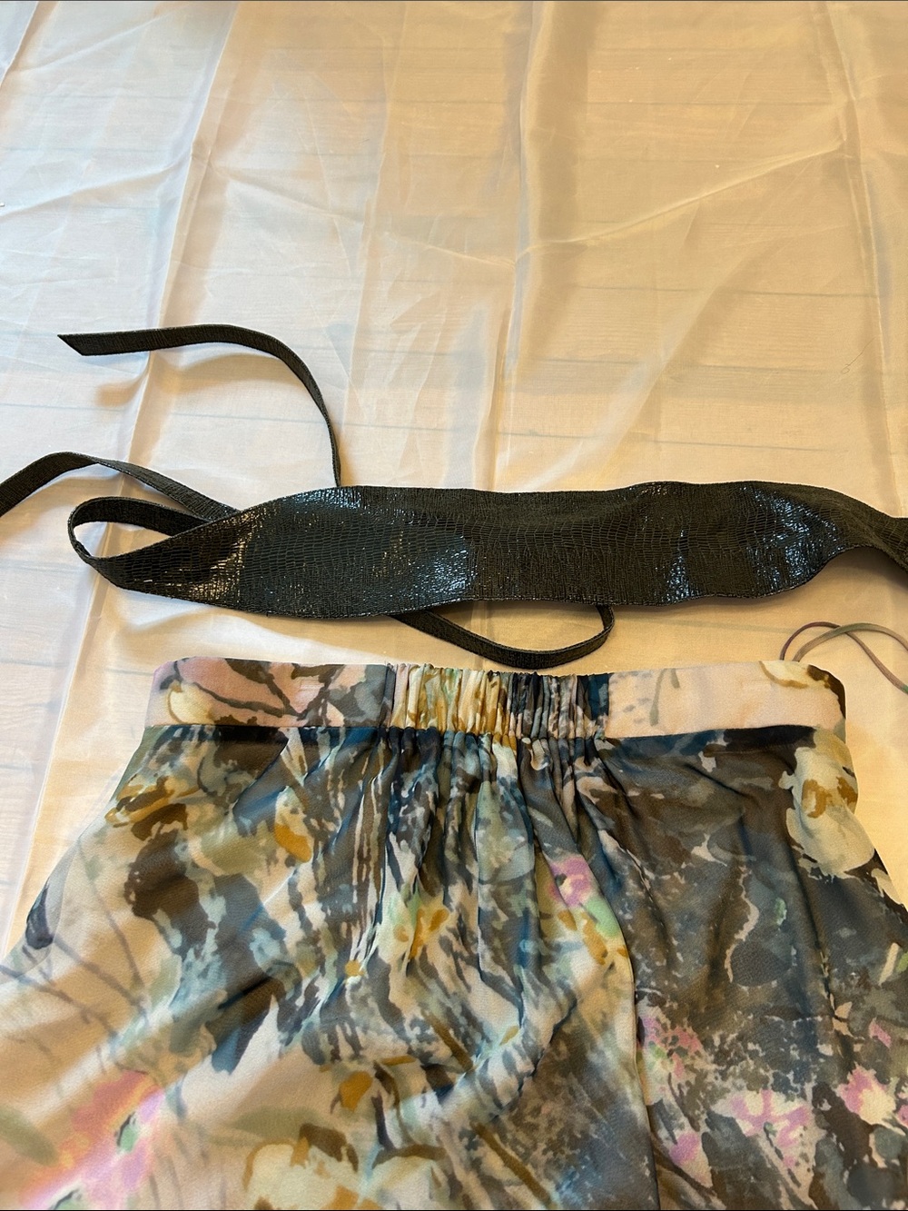 Haute Hippie Floral A-Line Skirt in Olive, Pink & Cream - Picture 10 of 13